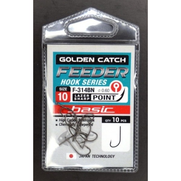 Гачки рибальські, GC Feeder Basic F-314, 10шт/уп, колір BN, розмір №10